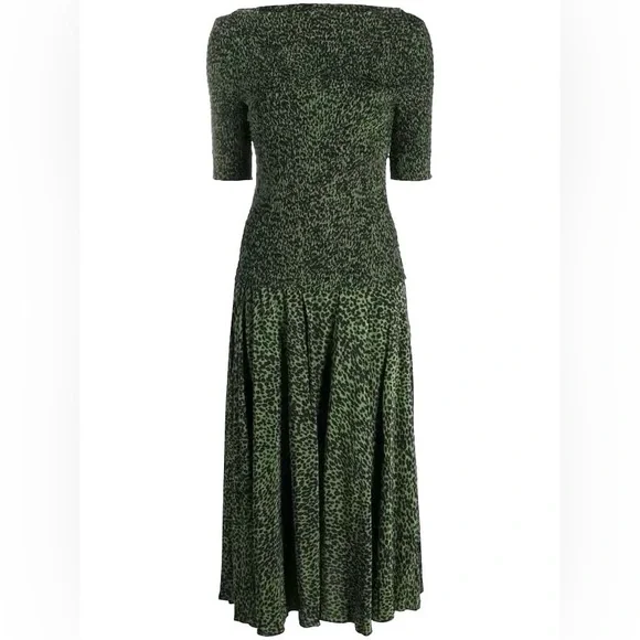 Proenza Schouler Black and Green Midi Dress - Picture 5 of 11